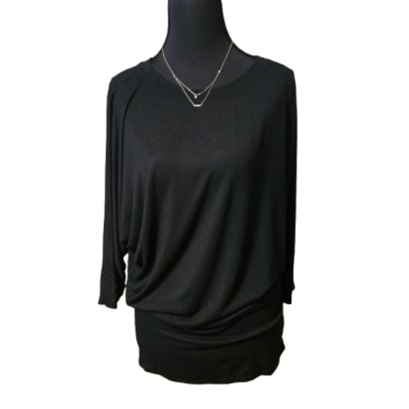 Wantable Tops - Wantable Women's Large 3/4 Dolam Slit Sleeve Black Tunic